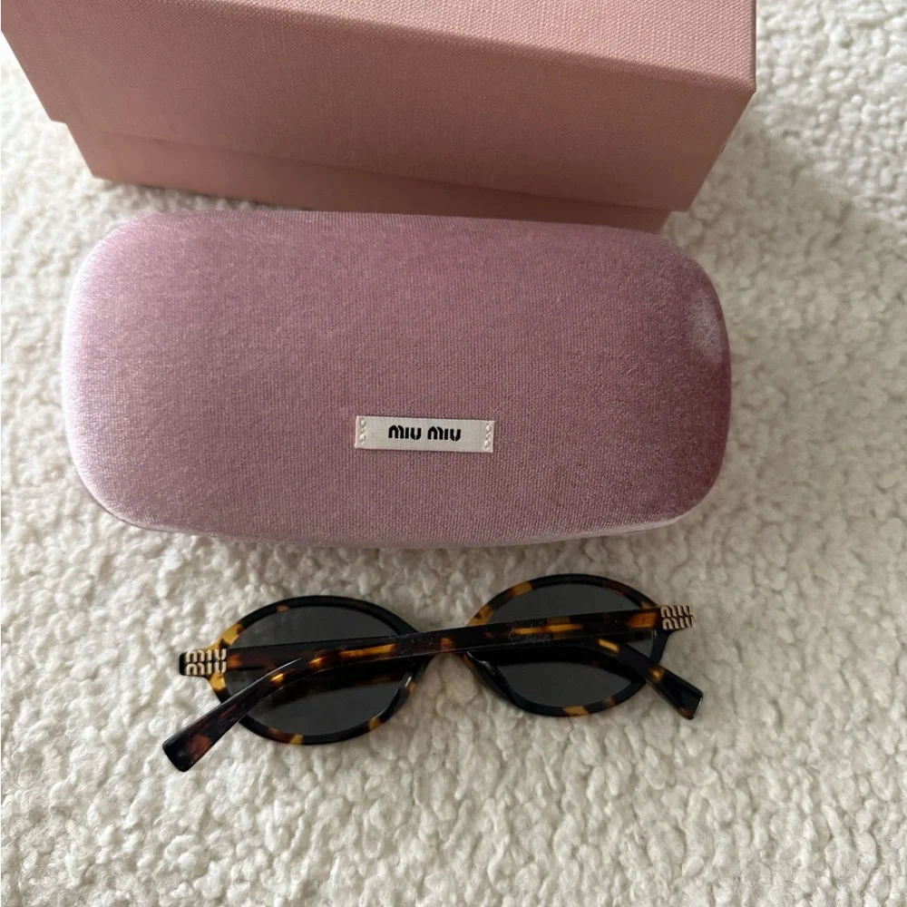 Miu Miu Brown Oval Sunglasses - Picture 6 of 6